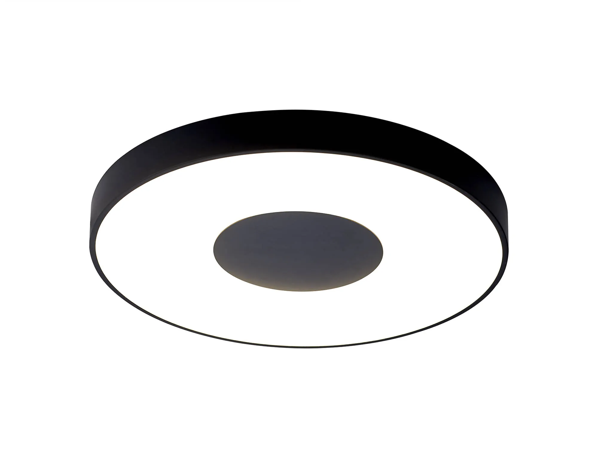 Coin 100W LED Round  Flush Ceiling Black